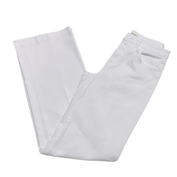 NEW L'Agence Women's Clayton Jeans Blanc White Wide Leg High Rise Cotton - Picture 11 of 14
